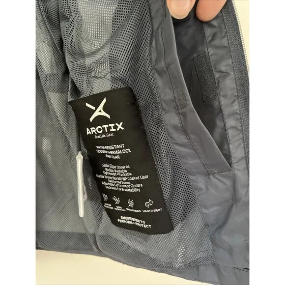 Arctix Kids Stream Rain Jacket Windbreaker HoodedWater Weatherproof Unisex Grey - Picture 11 of 16